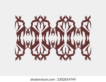Twin symmetrical brown color pattern on white background
