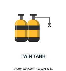 Twin Tank flat icon. Color simple element from diving collection. Creative Twin Tank icon for web design, templates, infographics and more