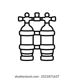 Twin Tank Outline Icon, Vector illustration