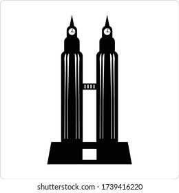 Twin Tower Icon, Vektorbild