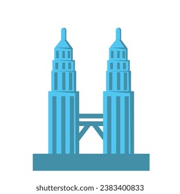 twin tower illustration, famous landmark International country landmark vector