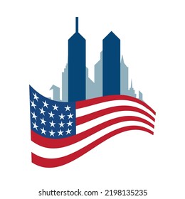 Twin Tower Patriot day Vector icon design illustration Template