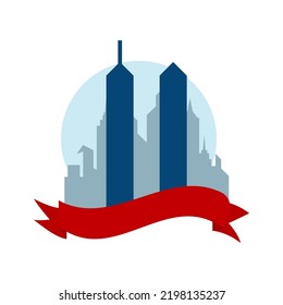 Twin Tower Patriot day Vector icon design illustration Template