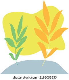 Twin Tree With Colorfull Leaves Vector
