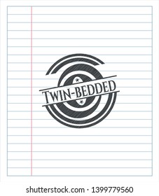 Twin-bedded pencil strokes emblem. Vector Illustration. Detailed.