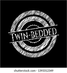 Twin-bedded written on a blackboard. Vector Illustration. Detailed.