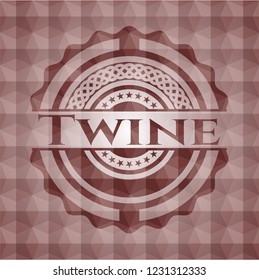 Twine red seamless emblem with geometric pattern.