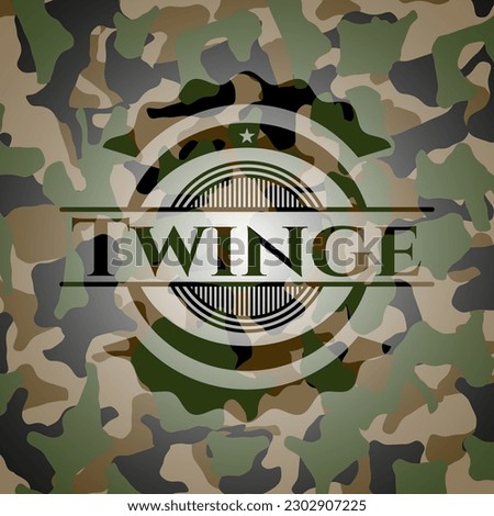 Twinge camouflaged emblem. Vector Illustration. Detailed. 