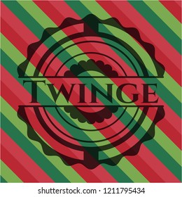 Twinge christmas colors style badge.