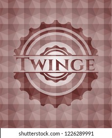 Twinge red seamless badge with geometric pattern.