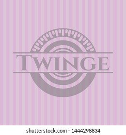 Twinge retro pink emblem. Vector Illustration. Detailed.
