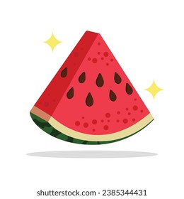 Twingkling Watermelon Simple Vector Illustration