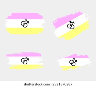 Twink Pride Flag painted with brush on white background. LGBT rights concept. Modern pride parades poster. Vector illustration	