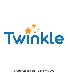Twinkl Logo Featuring Blue Lettering and an Arrangement of Four Yellow and Orange Stars