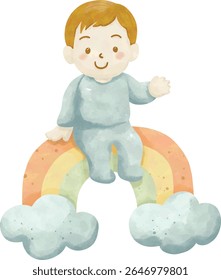 Twinkle Twinkle Baby Chuveiro Clipart, Sweet Dreams Nursery Clipart, Estrelas Kawaii, Nuvens e Arco-Íris, Sleeping Baby, Lua e conjunto de estrelas