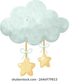 Twinkle Twinkle Baby Chuveiro Clipart, Sweet Dreams Nursery Clipart, Estrelas Kawaii, Nuvens e Arco-Íris, Sleeping Baby, Lua e conjunto de estrelas