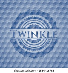Twinkle blue emblem with geometric pattern background. Vector Illustration. Detailed.