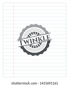 Twinkle emblem draw with pencil effect. Vector Illustration. Detailed.