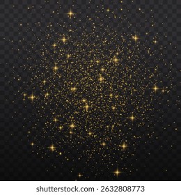 Twinkle of festive glittering stars with yellow spark confetti and magical bokeh circle backdrop for new year glow particle space design cosmic grainy shimmer and bright gold decoration

