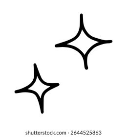 Twinkle and glitter hand drawn star sparkle vector illustration.Twinkle star doodle icon. Dazzling bright party lights.