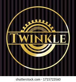 Twinkle gold badge or emblem. Vector Illustration. Detailed. 