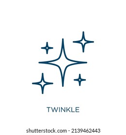twinkle icon. Thin linear twinkle outline icon isolated on white background. Line vector twinkle sign, symbol for web and mobile