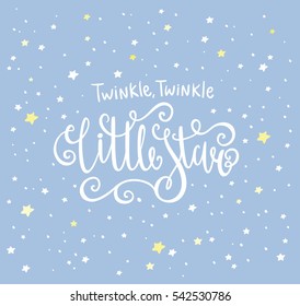 Twinkle Twinkle Little Star Card. Bright Starry Night