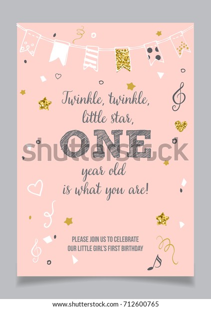 twinkle twinkle little star theme invitation