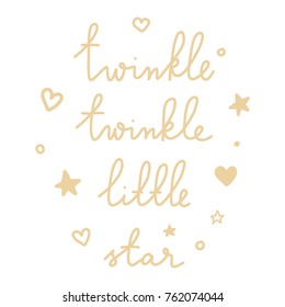 Twinkle Little Star Gold Stock Vector (Royalty Free) 762074044 ...