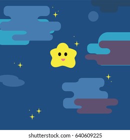 Twinkle little star with night sky background vector
