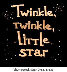 twinkle twinkle little star on the black background