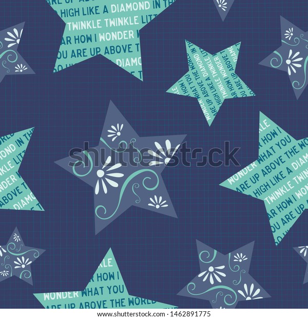 Twinkle Little Star Seamless Pattern Large Stock Vector Royalty