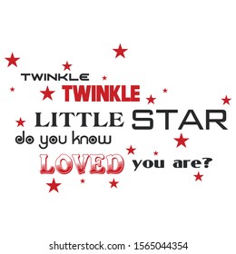 Twinkle twinkle little star words cloud and stars