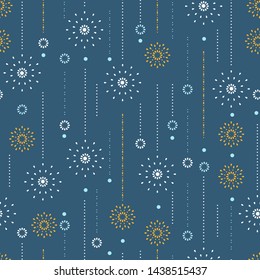 Twinkle in Night Abstract Vector Dark Navy Background Color Seamless Pattern