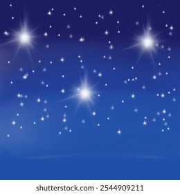 twinkle in the night blue sky