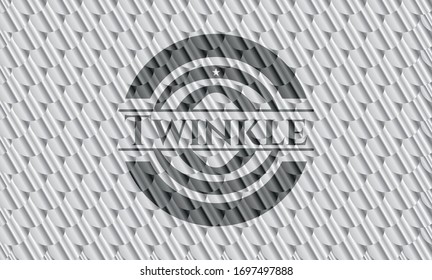 Twinkle silver badge or emblem. Scales pattern. Vector Illustration. Detailed.