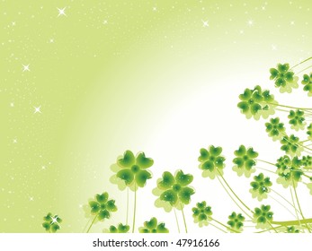 twinkle star background with natural shamrock