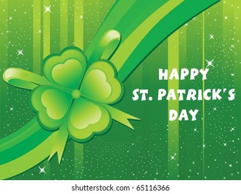 twinkle star background with wave, clover, vector illustration