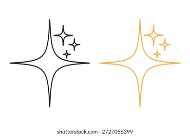 Glitzernder Stern funkelt. Twinkle-Stern-Symbol auf weißem Hintergrund.