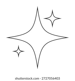 Glitzernder Stern funkelt. Twinkle-Stern-Symbol, Vektor auf weißem Hintergrund.