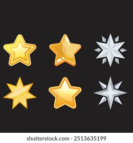 twinkle star, Minimalist silhouette stars icon, twinkle star shape symbols. Modern geometric elements, shining star icons, abstract sparkle black silhouettes symbol set vector illustration,