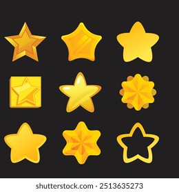 twinkle star, Minimalist silhouette stars icon, twinkle star shape symbols. Modern geometric elements, shining star icons, abstract sparkle black silhouettes symbol set vector illustration,