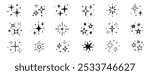 Twinkle star vector spark element icon. Star twinkle glitter spark hand drawn shine icon set. Hand drawn sketch doodle style. Magic light decoration background vector illustration