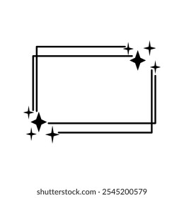 twinkle starry frame cartoon. brilho luminoso, nebulosa astral, horizonte de luz estelar twinkle starry frame sign.