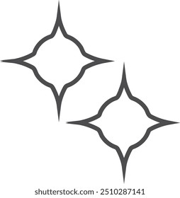Twinkle stars line icon. Sparkle light symbol
