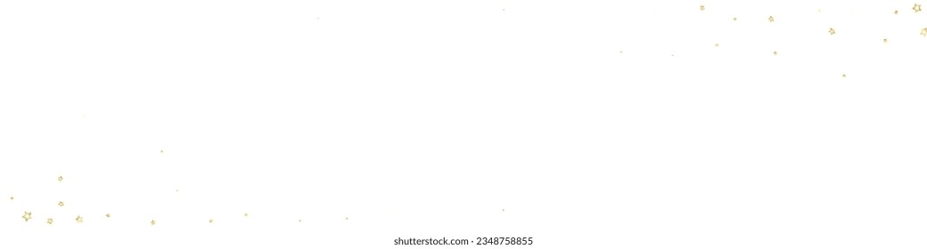 Twinkle stars scattered around randomly, flying, falling down, floating.  Christmas celebration concept. Festive stars vector illustration on white background.