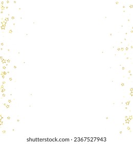 Twinkle stars scattered around randomly, flying, falling down, floating.  Christmas celebration concept. Festive stars vector illustration on white background.