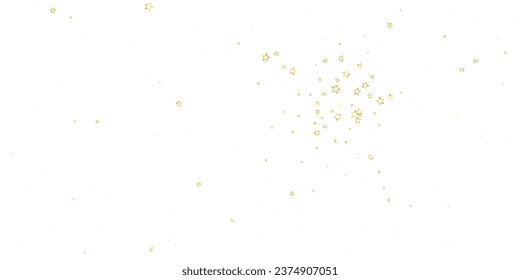 Twinkle stars scattered around randomly, flying, falling down, floating.  Christmas celebration concept. Festive stars vector illustration on white background.