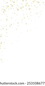 Twinkle stars scattered around randomly, flying, falling down, floating.  Christmas celebration concept. Festive stars vector illustration on white background.