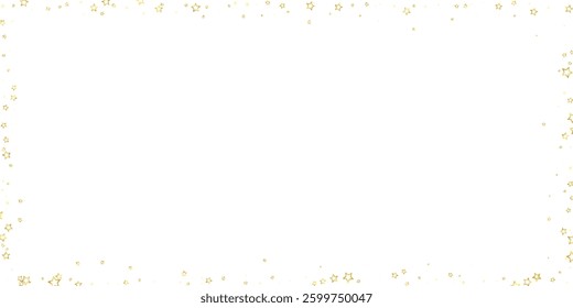 Twinkle stars scattered around randomly, flying, falling down, floating.  Christmas celebration concept. Festive stars vector illustration on white background.